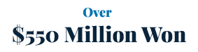 Over $550 Million Won Over $550 Million Won